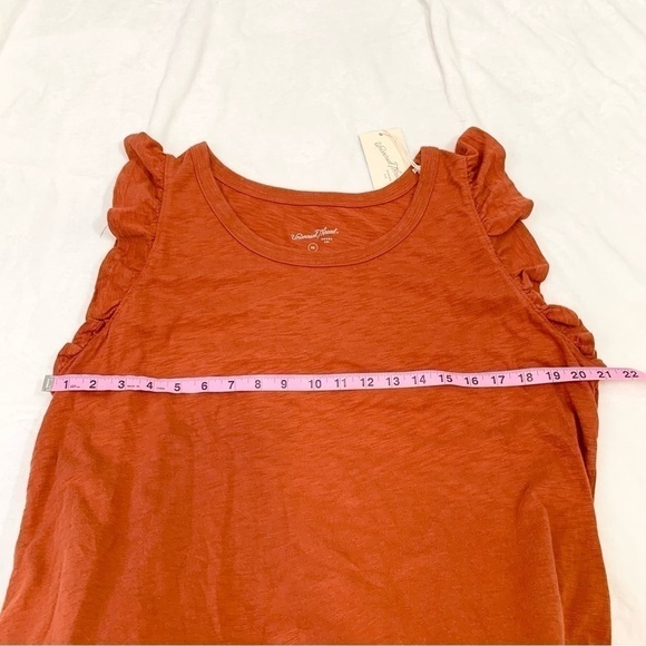 NEW Universal Thread rust ruffle detail sleeveless stretch fitted midi dress - Picture 9 of 9